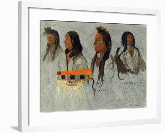 Four Indians-Albert Bierstadt-Framed Giclee Print