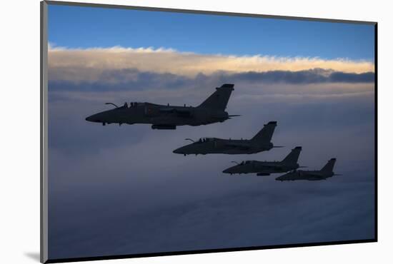 Four Italian Air Force Amx Aircraft Flying over the Tyrrhenian Sea-Stocktrek Images-Mounted Photographic Print