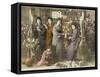 Four Japanese Women Amid Bamboo with a Young Child-null-Framed Stretched Canvas