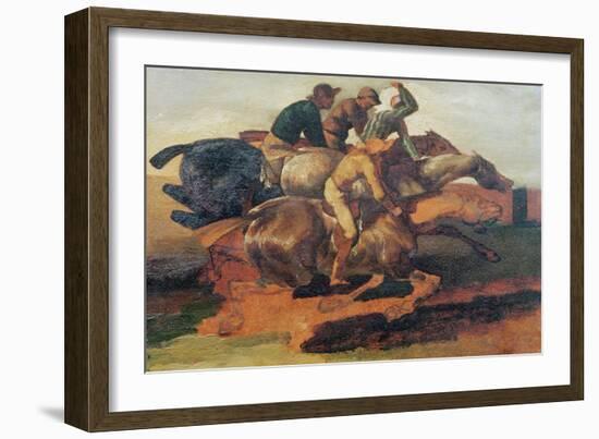 Four Jockeys Galloping-Théodore Géricault-Framed Giclee Print