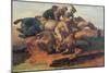 Four Jockeys Galloping-Théodore Géricault-Mounted Giclee Print