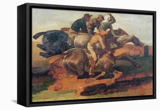 Four Jockeys Galloping-Théodore Géricault-Framed Stretched Canvas