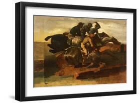 Four Jockeys Galloping-Théodore Géricault-Framed Giclee Print