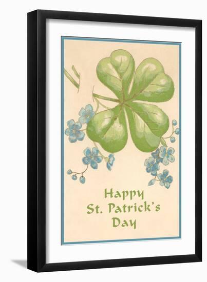 Four-Leaf Clover and Violets-null-Framed Art Print