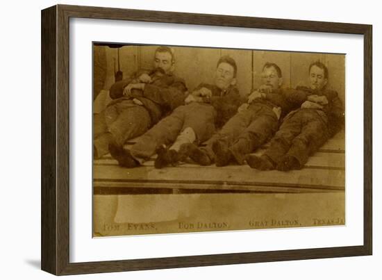 Four Members Of The Dalton Gang, Killed At Coffeyville, Kansas, ca. 1892-null-Framed Art Print