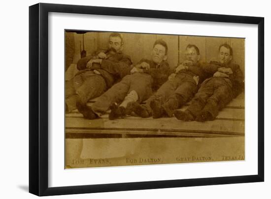 Four Members Of The Dalton Gang, Killed At Coffeyville, Kansas, ca. 1892-null-Framed Art Print