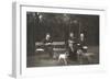 Four Men and Two Dogs in a Garden-null-Framed Photographic Print