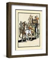 Four Men Riding On Top Of A Carriage Being Drawn By Four Horses-Edward Penfield-Framed Art Print