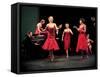 Four Models in Red Dresses Dancing Charleston For Article Featuring "The Little Red Dress"-Gjon Mili-Framed Stretched Canvas