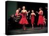 Four Models in Red Dresses Dancing Charleston For Article Featuring "The Little Red Dress"-Gjon Mili-Stretched Canvas