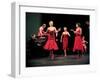 Four Models in Red Dresses Dancing Charleston For Article Featuring "The Little Red Dress"-Gjon Mili-Framed Photographic Print