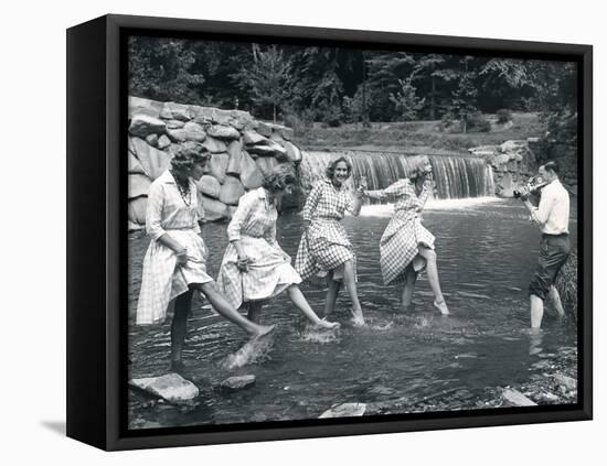 Four Models Kicking Water, 1958-null-Framed Stretched Canvas