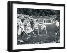 Four Models Kicking Water, 1958-null-Framed Photographic Print