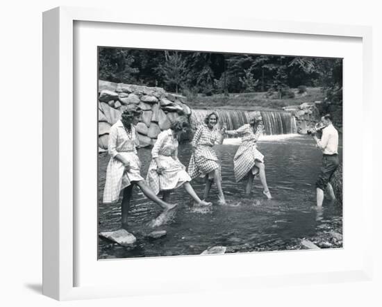 Four Models Kicking Water, 1958-null-Framed Photographic Print