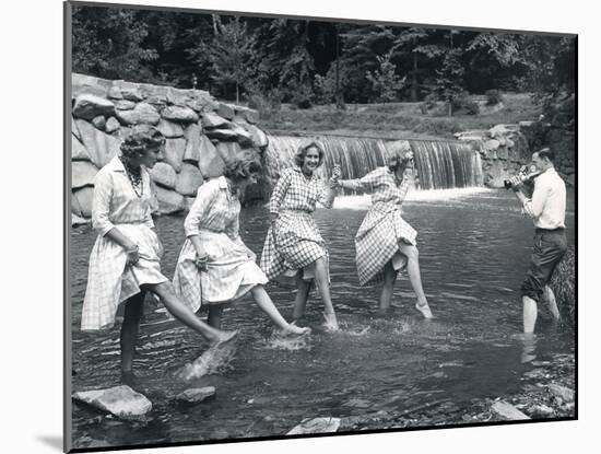 Four Models Kicking Water, 1958-null-Mounted Photographic Print