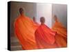 Four Monks on Temple Steps-Lincoln Seligman-Stretched Canvas