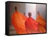 Four Monks on Temple Steps-Lincoln Seligman-Framed Stretched Canvas