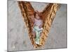 Four-Month-Old Rianto Sleeps in a Batik Cloth Swing, at a Refugee Camp in Lamreh, Indonesia-null-Mounted Photographic Print