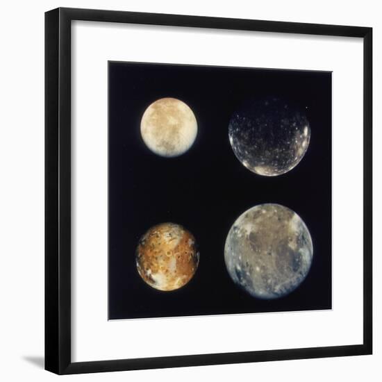 Four Moons of Jupiter, Io, Europa, Ganymede and Callisto, 1979-null-Framed Giclee Print