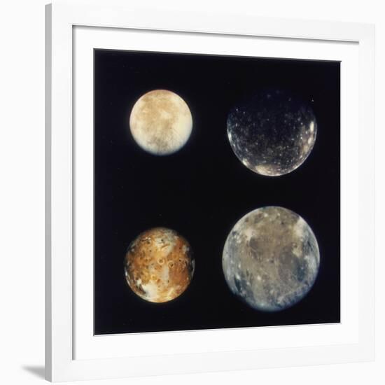 Four Moons of Jupiter, Io, Europa, Ganymede and Callisto, 1979-null-Framed Giclee Print