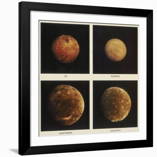 Four Moons of Jupiter. Io, Europa, Ganymede and Callisto, 1979-null-Framed Giclee Print