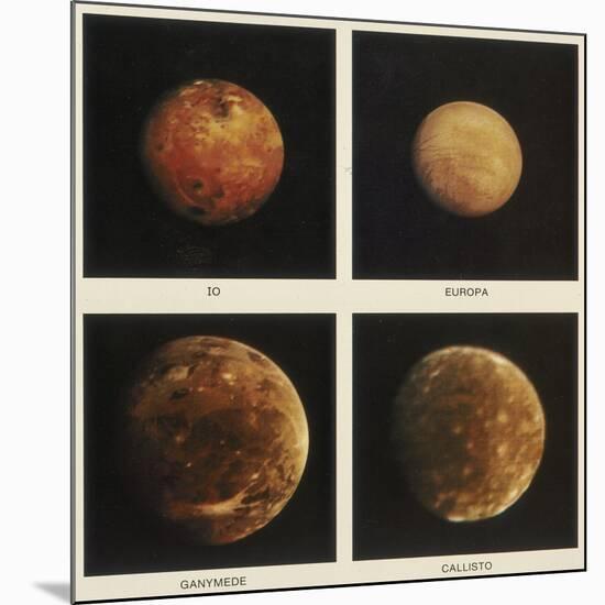 Four Moons of Jupiter. Io, Europa, Ganymede and Callisto, 1979-null-Mounted Giclee Print