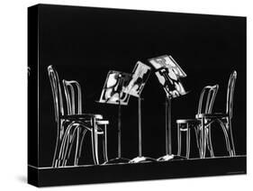 Four Music Stands and Four Chairs-Gjon Mili-Stretched Canvas