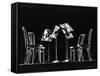 Four Music Stands and Four Chairs-Gjon Mili-Framed Stretched Canvas