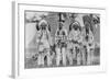 Four Native American Chiefs in Traditional Clothing and Feathered Bonnet-null-Framed Art Print