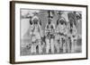 Four Native American Chiefs in Traditional Clothing and Feathered Bonnet-null-Framed Art Print