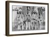 Four Native American Chiefs in Traditional Clothing and Feathered Bonnet-null-Framed Art Print