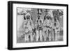 Four Native American Chiefs in Traditional Clothing and Feathered Bonnet-null-Framed Art Print