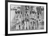 Four Native American Chiefs in Traditional Clothing and Feathered Bonnet-null-Framed Art Print