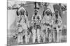 Four Native American Chiefs in Traditional Clothing and Feathered Bonnet-null-Mounted Art Print