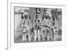 Four Native American Chiefs in Traditional Clothing and Feathered Bonnet-null-Framed Premium Giclee Print