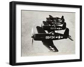 Four Navy Fighter Planes Flying in Formation-null-Framed Photographic Print