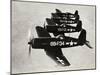 Four Navy Fighter Planes Flying in Formation-null-Mounted Photographic Print