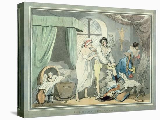 "Four O'Clock in the Country", Pub. 1788-Thomas Rowlandson-Stretched Canvas