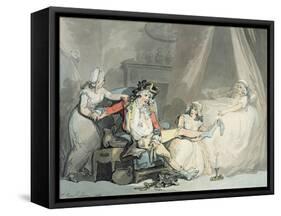 Four O'Clock in the Town-Thomas Rowlandson-Framed Stretched Canvas