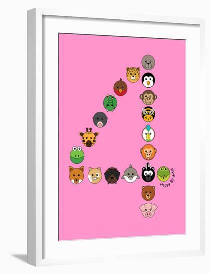 Four On Pink-null-Framed Giclee Print