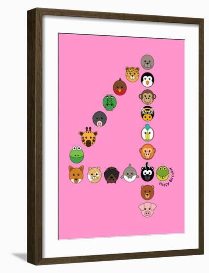 Four On Pink-null-Framed Giclee Print