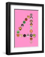 Four On Pink-null-Framed Giclee Print