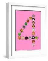 Four On Pink-null-Framed Giclee Print