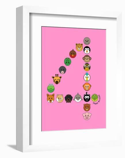 Four On Pink-null-Framed Giclee Print