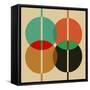 Four Overlapping Circles-Eline Isaksen-Framed Stretched Canvas
