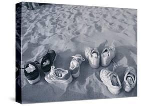 Four Pairs of Shoes on the Sand-Mitch Diamond-Stretched Canvas