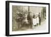 Four People, a Cat and a Dog in a Garden-null-Framed Photographic Print