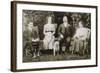 Four People and a Dog in a Garden-null-Framed Photographic Print