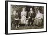 Four People and a Dog in a Garden-null-Framed Photographic Print