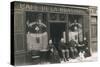 Four People and a Dog Outside a Cafe, France-null-Stretched Canvas